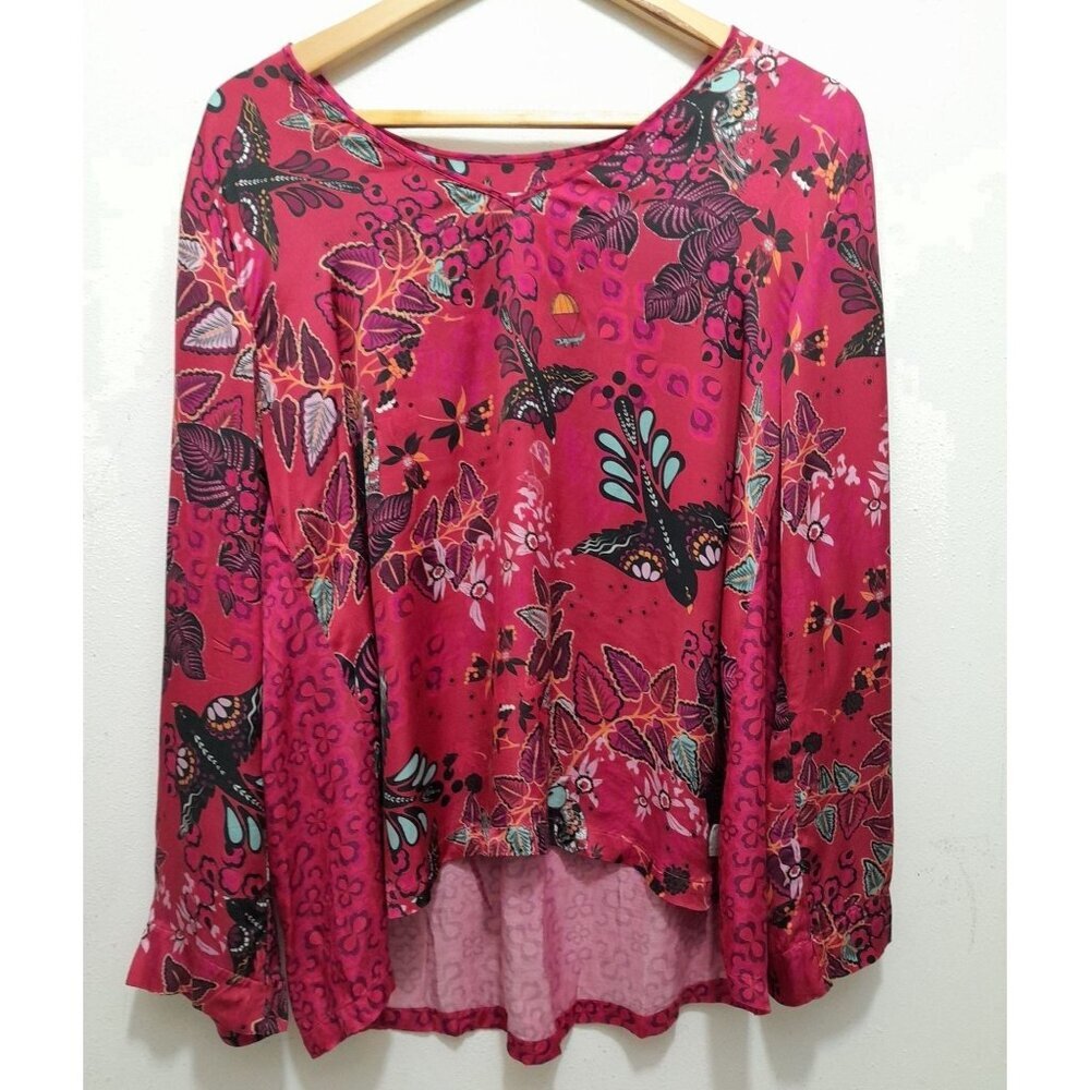 Odd Molly Blouse Floral Colorful Casual Lightweight Viscose Size Medium
